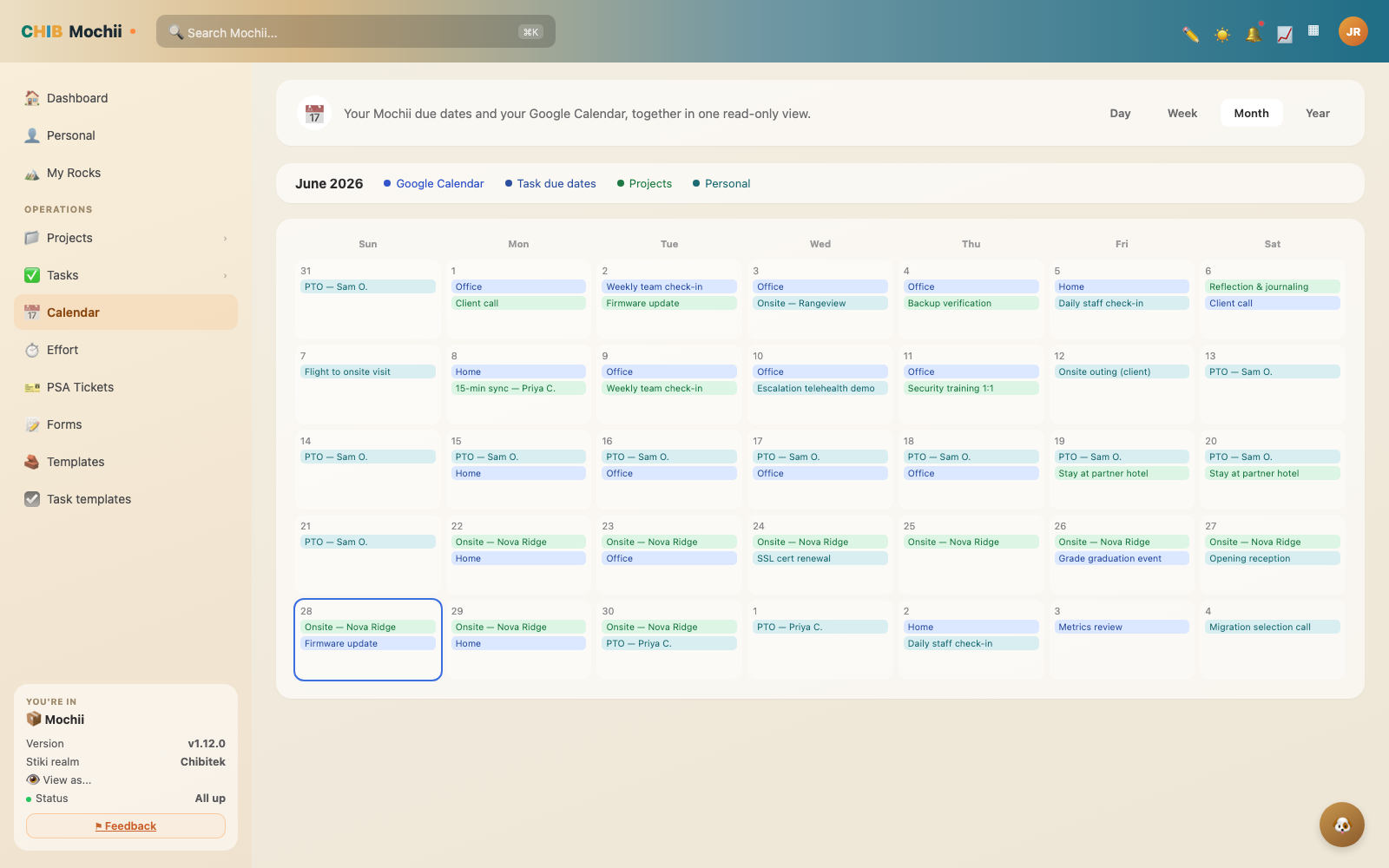 The Calendar in Mochii